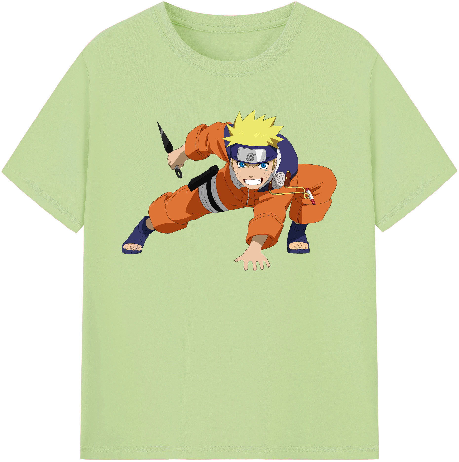 （画像用） NARUTO -ナルト- うずまき ナルト Uzumaki Naruto 綿100％半袖Tシャツ（フロントプリント）